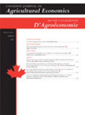 Canadian Journal Of Agricultural Economics-revue Canadienne D Agroeconomie杂志