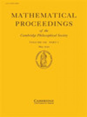 Mathematical Proceedings Of The Cambridge Philosophical Society