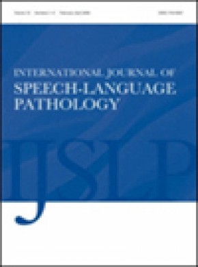 International Journal Of Speech-language Pathology