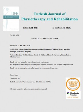 Turkish Journal Of Physiotherapy Rehabilitation-turk Fizyoterapi Ve Rehabilitasy杂志